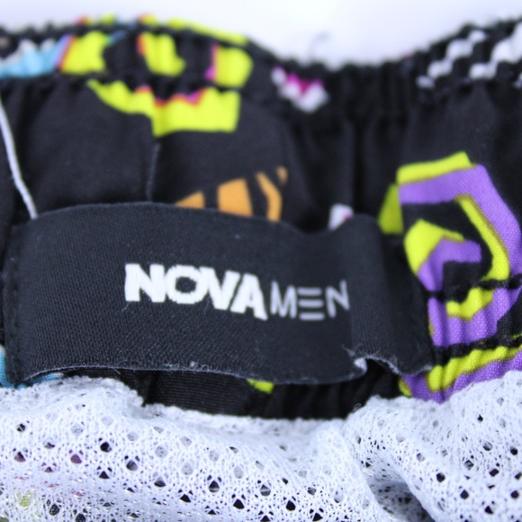 Nova Men 90s Retro Print Swim Shorts – Size Small - Picture 3 of 5